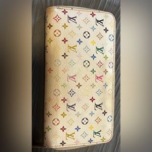 Multicolor monogram pattern zippy wallet